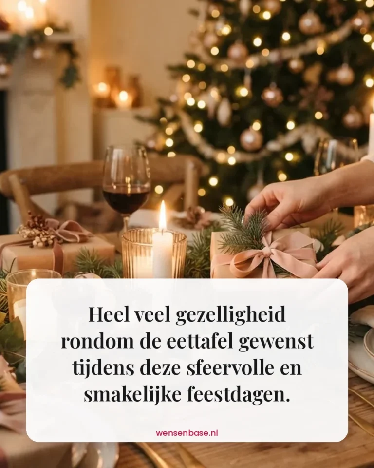Heel veel gezelligheid rondom de eettafel gewenst tijdens deze sfeervolle en smakelijke feestdagen.