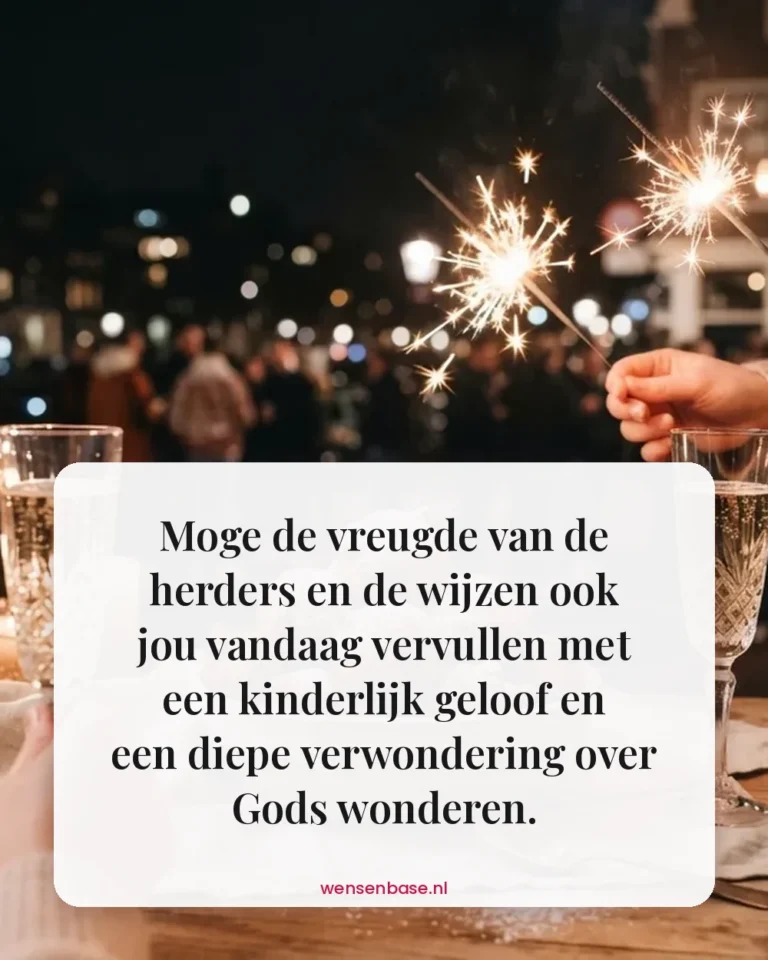 Moge de vreugde van de herders en de wijzen ook jou vandaag vervullen met een kinderlijk geloof en een diepe verwondering over Gods wonderen.