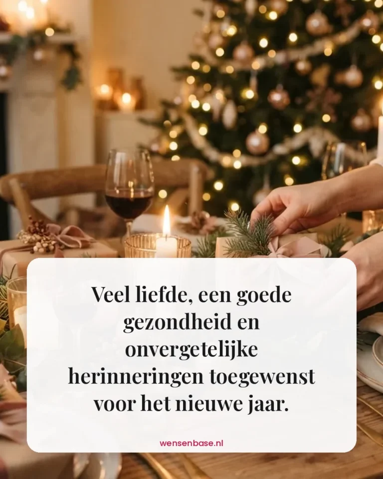 Veel liefde, een goede gezondheid en onvergetelijke herinneringen toegewenst voor het nieuwe jaar.