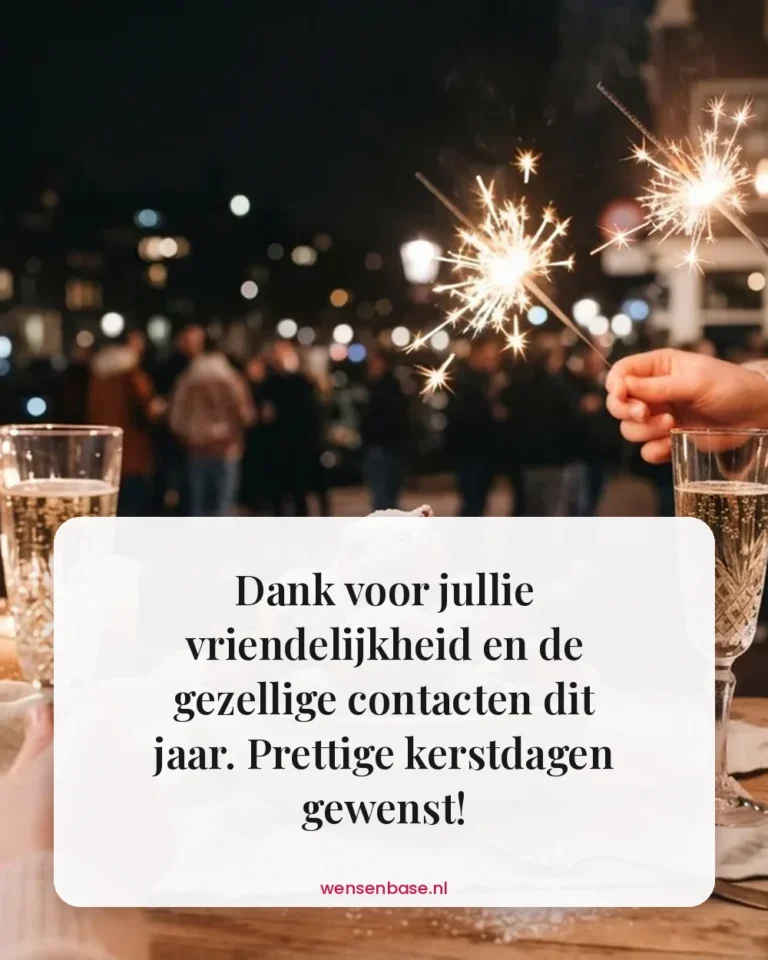 Dank voor jullie vriendelijkheid en de gezellige contacten dit jaar. Prettige kerstdagen gewenst!