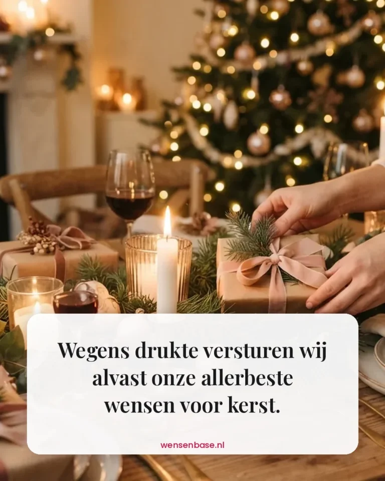 Wegens drukte versturen wij alvast onze allerbeste wensen voor kerst.