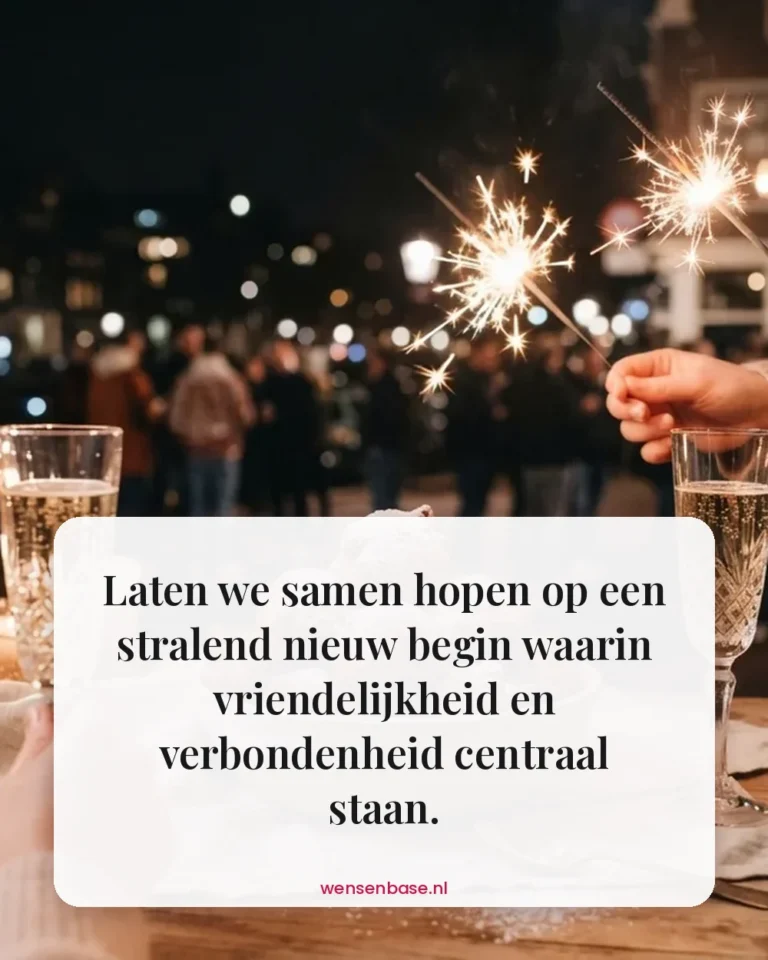 Laten we samen hopen op een stralend nieuw begin waarin vriendelijkheid en verbondenheid centraal staan.