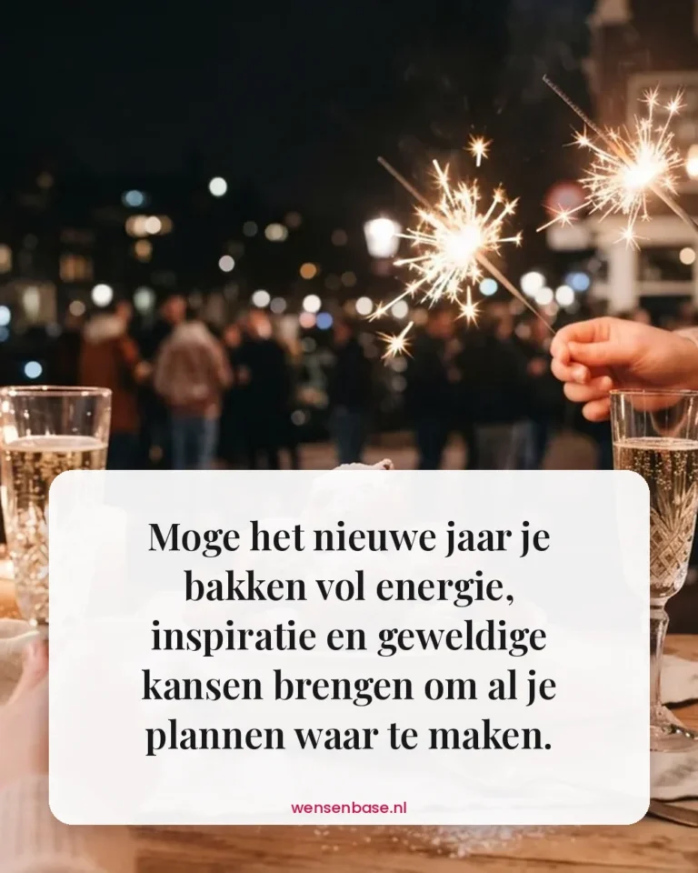 Moge het nieuwe jaar je bakken vol energie, inspiratie en geweldige kansen brengen om al je plannen waar te maken.