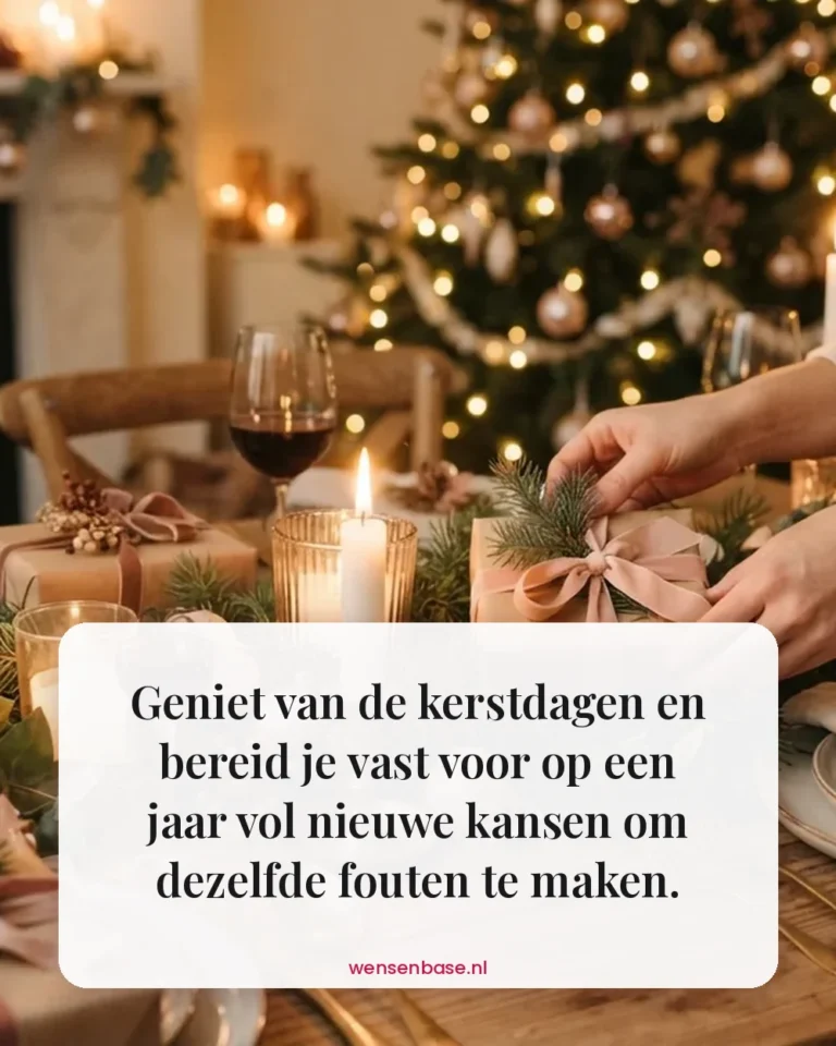 Geniet van de kerstdagen en bereid je vast voor op een jaar vol nieuwe kansen om dezelfde fouten te maken.