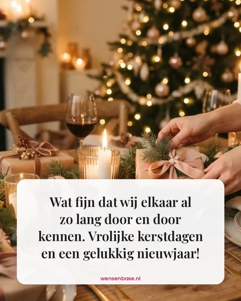 Wat fijn dat wij elkaar al zo lang door en door kennen. Vrolijke kerstdagen en een gelukkig nieuwjaar!