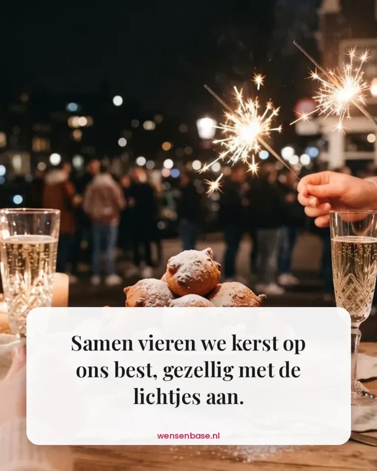 Samen vieren we kerst op ons best, gezellig met de lichtjes aan.