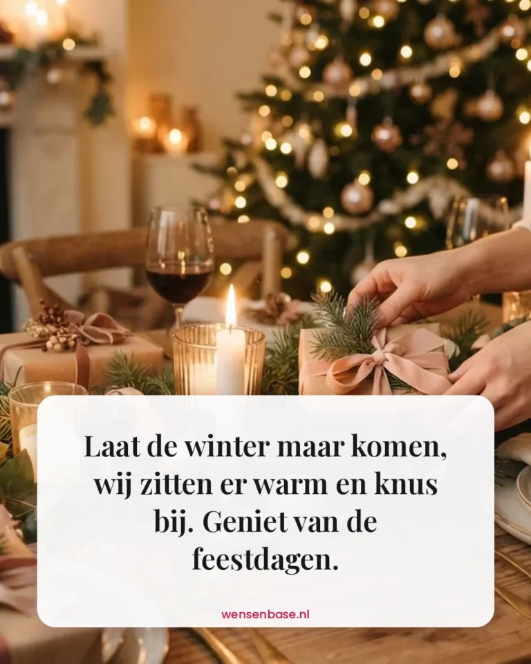 Laat de winter maar komen, wij zitten er warm en knus bij. Geniet van de feestdagen.