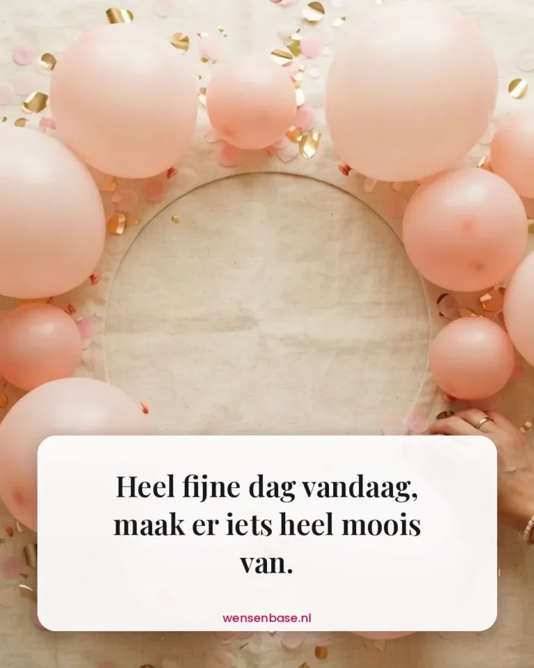 Heel fijne dag vandaag, maak er iets heel moois van.