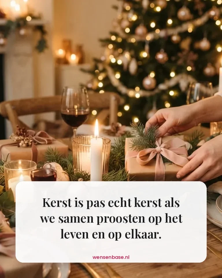 Kerst is pas echt kerst als we samen proosten op het leven en op elkaar.
