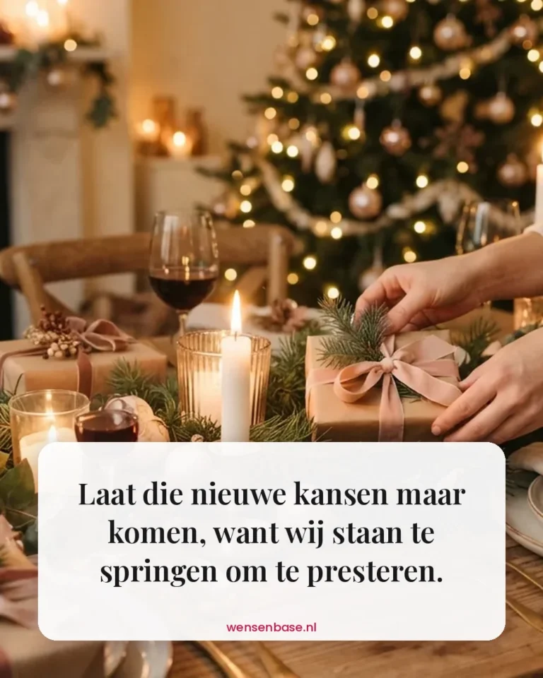 Laat die nieuwe kansen maar komen, want wij staan te springen om te presteren.